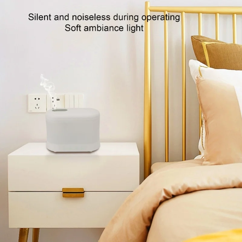 1.8L  Air Humidifier Diffuser Office Bedroom Table Top Silent With Aromatherapy Light Intelligent Timed US Plug 110-240V