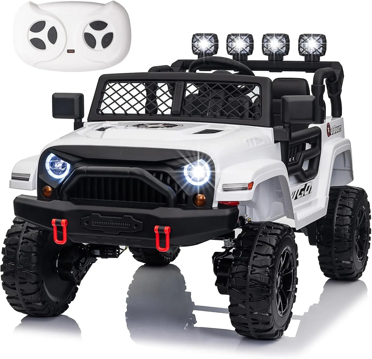 

Ride on Car Side by Side, Parent Remote Control Electric Vehicles, 2 Speeds, LED Headlight, Music Player, 4-Wheeler Suspe