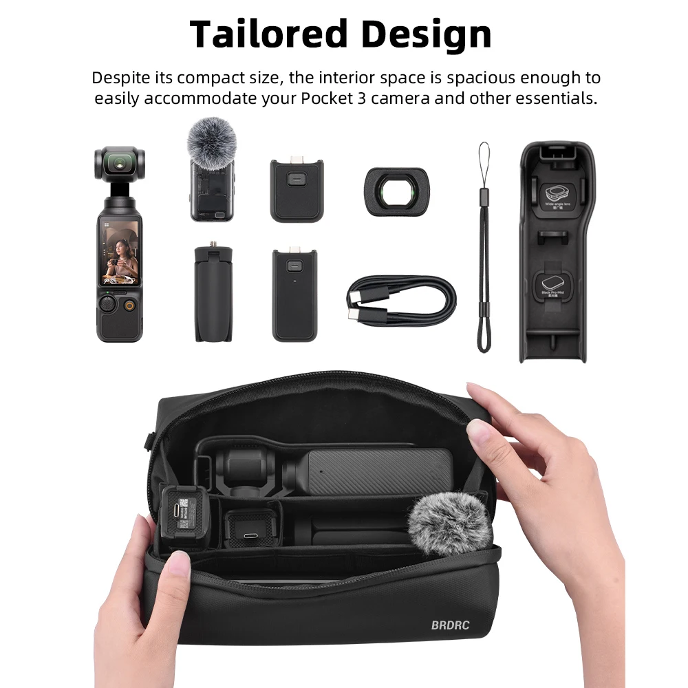 BRDRC Carrying Case for DJI Pocket 4P 3 Portable Storage Bag Creator Outdoor Travel Crossbody Bag for DJI Pocket 4 Accessories