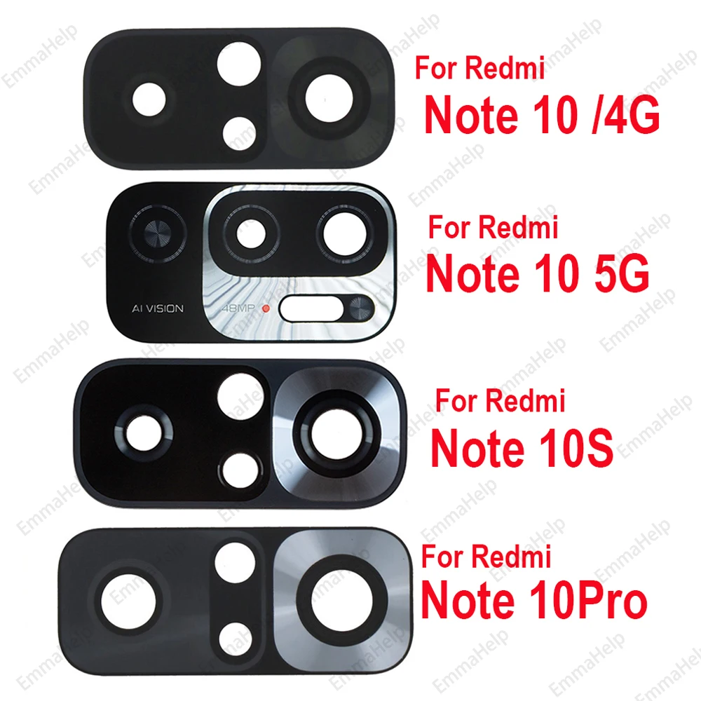 10Pcs Camera Lens For Xiaomi Redmi Note 9 Pro Max 9s 8 8t 7 7Pro Note10 5G 10t Back Camera Glass With Glue Adhesive