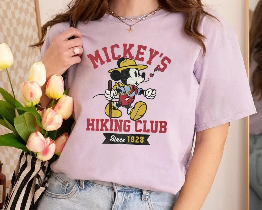 

Disney Mickey Mouse Mickey's Hiking Club Retro T-Shirt, Disneyland Family Vacation, Birthday Gift Adult Kid Toddler Tee