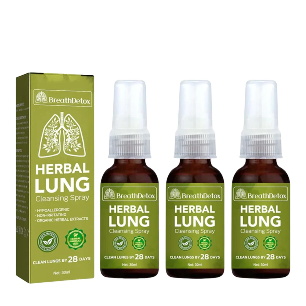 Lung Herbal Cleansing Spray Smokers Clear Nasal Mist Alleviates Mucus Buildup Clear Throat Respiratory Care Breath Spray 30ML
