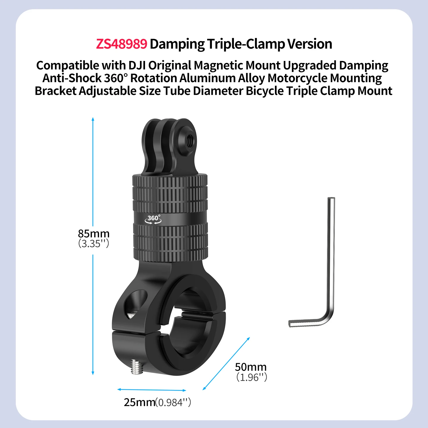 Motorrad Kamera Halterung Aluminium Fahrrad Lenker Klemme Magnetische Für DJI Osmo 360 Action 5 Pro 4 3 2 GoPro Insta360 Halterung – Detail 15