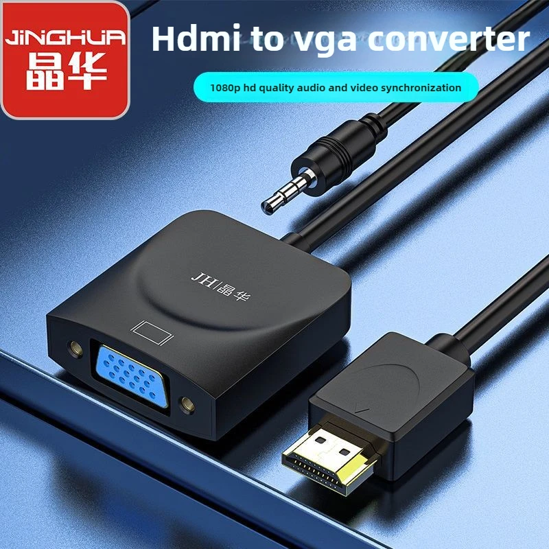 HDMI To VGA Converter with Audio, Gold-Plated Connectors, External USB Power, for PC Laptop Projector, Hot Sale