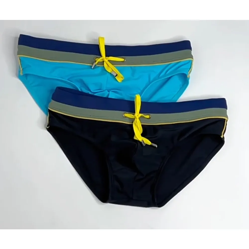 2026European and American cross-border men's triangular swimming trunks low waist foreign trade layer wide waist UXH324