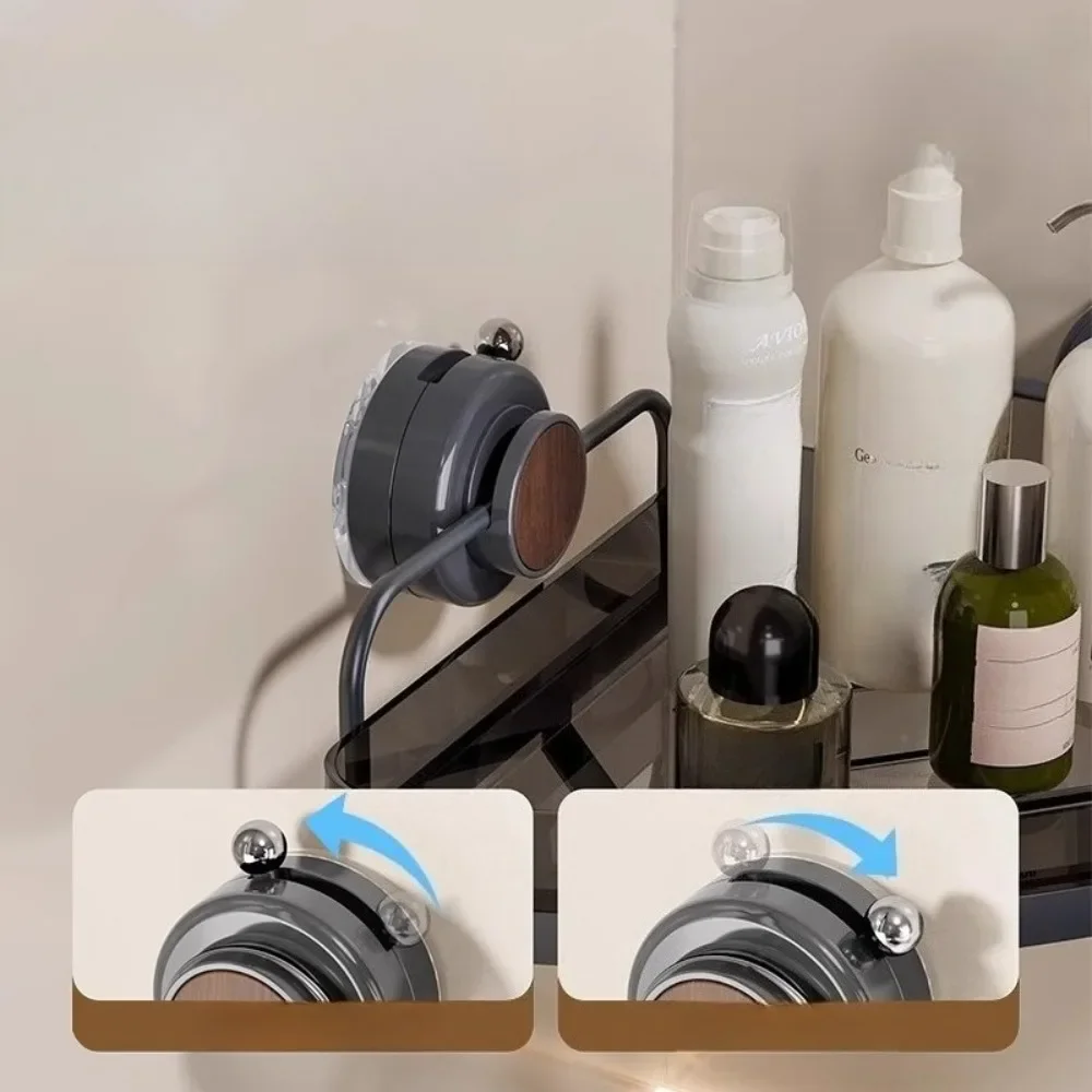 Walnut suction cup, bathroom, triangle rack, toilet, no punching, bathroom, washstand, wall-mounted storage rack.