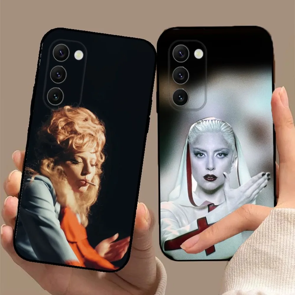 Hot L-Lady Singer G-Gaga Phone Case For Samsung S24,23,22,30,21,10,9,Ultra,Plus,Lite,FE,5G Black Soft Case