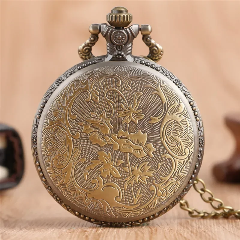 Old Fashion Castle Timepiece Necklace Chain Quartz Pocket Watch for Men Women Sweater Pendant Arabic Number Display Clock Gift