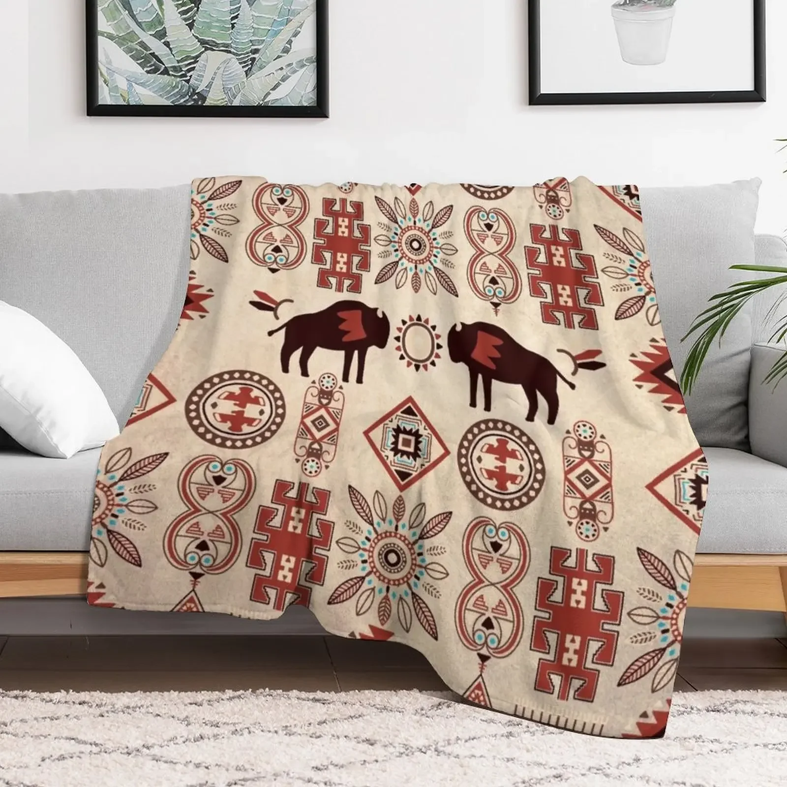 American native bison Throw Blanket Luxury Brand Bed covers Blankets