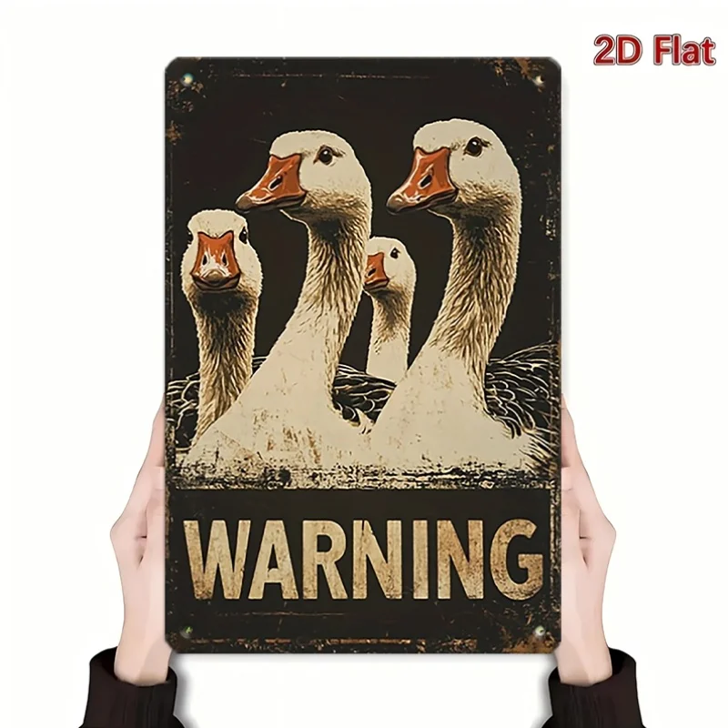 2D Flat Metal Wall Sign - 8X12 Inch 2D Flat Metal Wall Sign Featuring a Humorous 