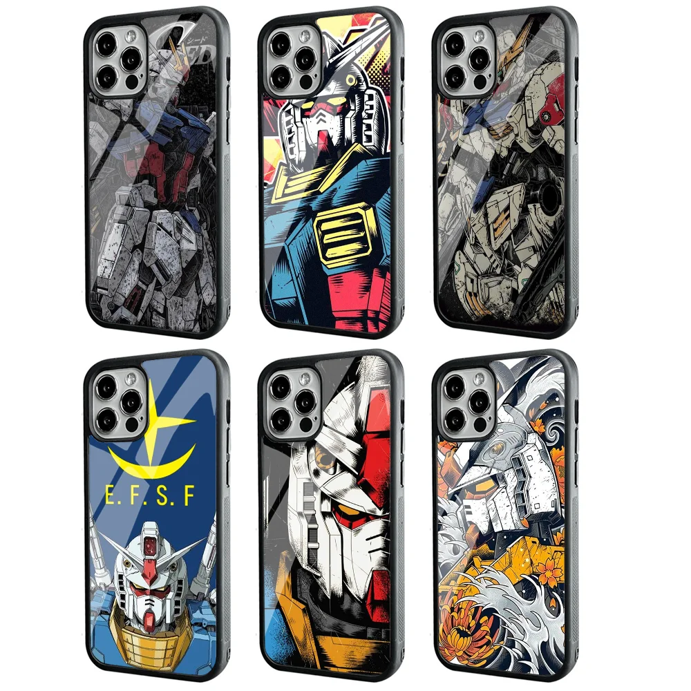 G-Gundam Anime Phone Case For IPhone 11 12 13 14 15 Plus Pro Max Mirror Acrylic PC TPU Cover