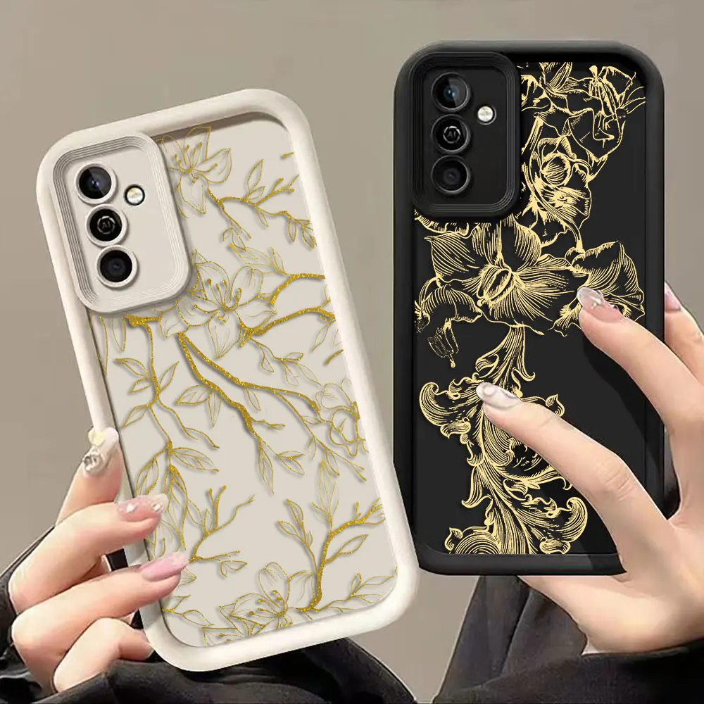 

Luxury V-Vogue Flower Cover Phone Case For Samsung Galaxy S26 S25 S24 S23 S22 S21 FE S20 ULTRA PLUS TPU Case Funda Shell Capa