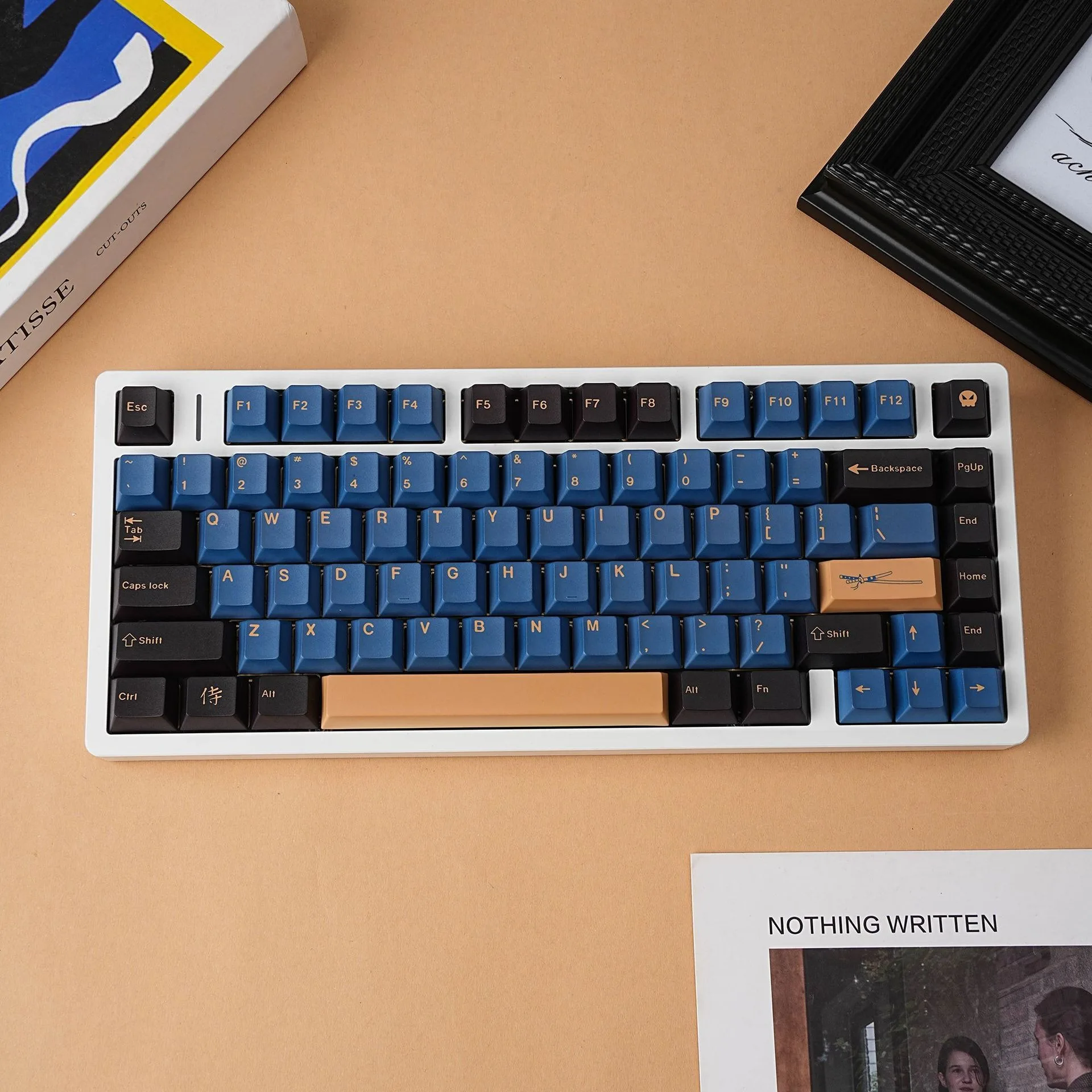 Mechanical Keyboard GMK Blue Samurai Keycap Abnt2 Spanish French Russian Japanese Arabic Korean German Cherry PBT Keycaps 7U ISO