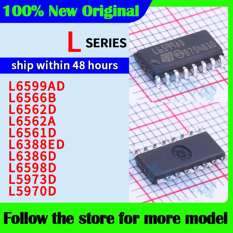 

L6599AD L6566B L6562D L6562A L6561D L6388ED L6386D L6598D L5973D L5970D В наличии 48-часовая доставка