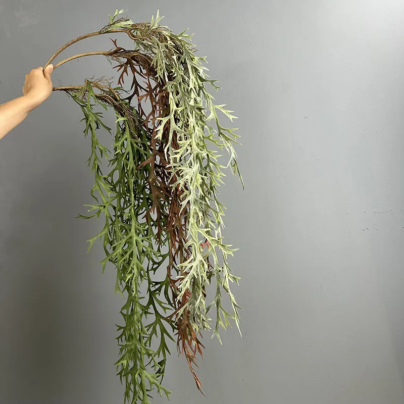 4-個の人工植物ハンギングスタッグホーンファーンフローラル-diy-ウェディングガーデンデコレーションシミュレーションスタッグホーングラスグリーンプラント