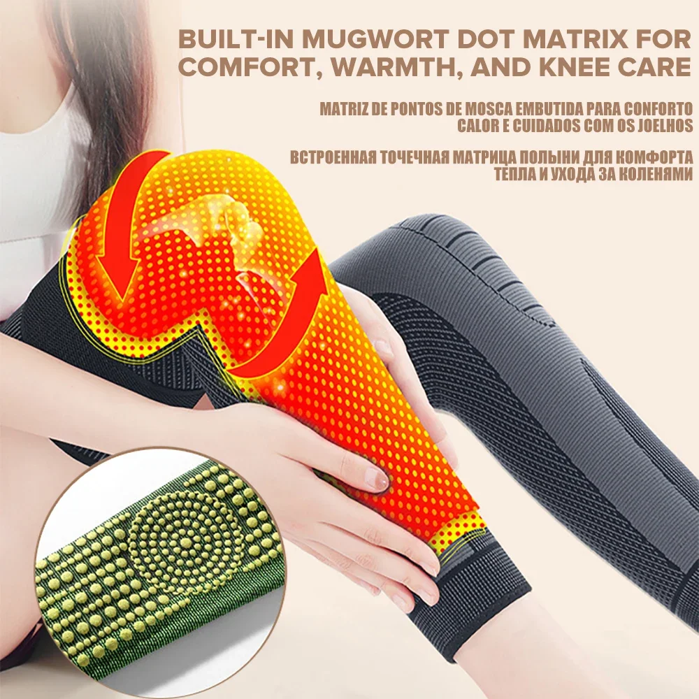 1 Pair Lengthen Fitness Knee Support Braces Bandage Elastic Nylon Sport Compression Knee Pads for Basketball Running Knees Warm