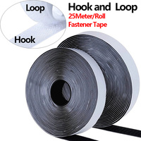 25M/Roll Hook and Loop Fastener Tape with Strong Adhesive Nylon Fabric Hook Loop Strips Sticky Magic Tape for DIY Craft 20-50mm