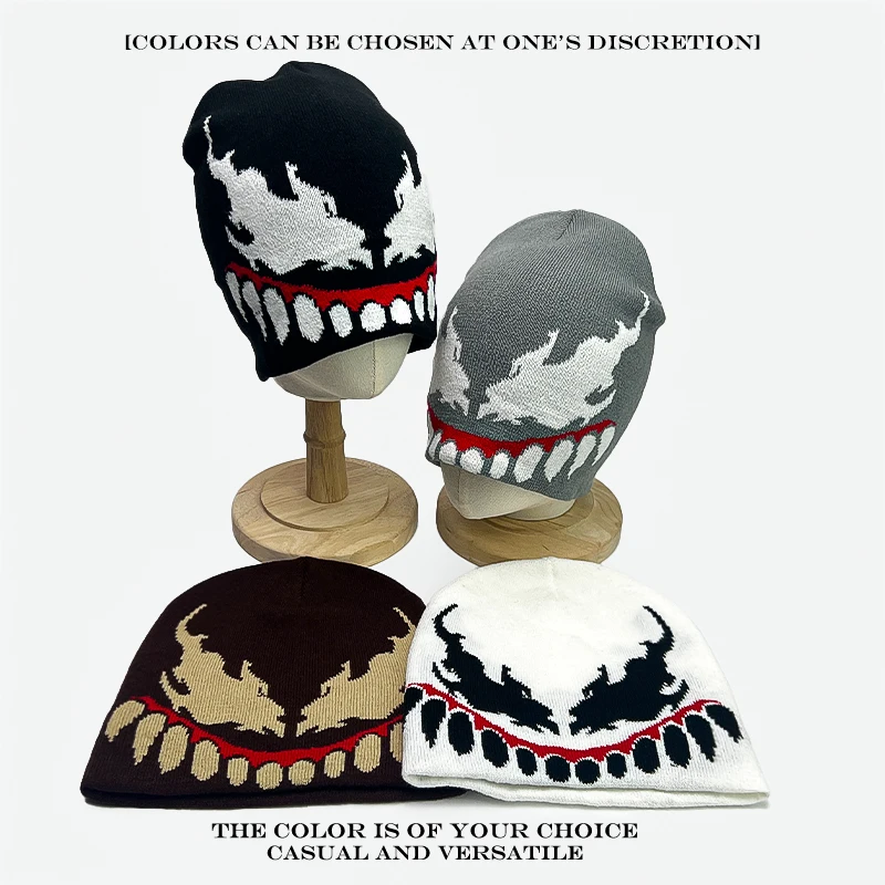 Warm Street Fashion Personal Beanies Versatile Rap Hip-hop New Men Women European American Style Jacquard Grimace Knitted Hats