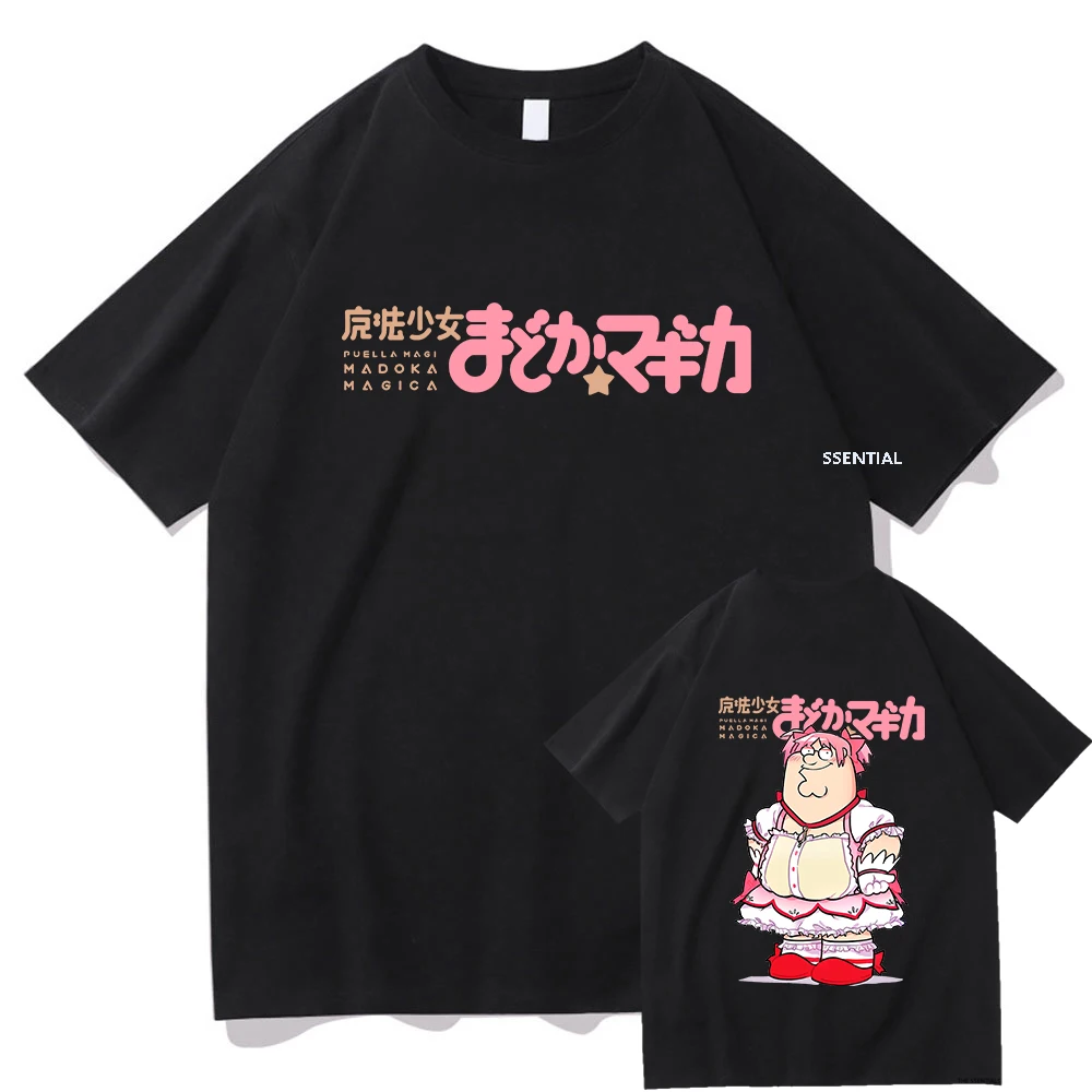 Retro Puella Magi Madoka Magica T Shirts Funny Men/Women Clothing Vintage Tshirt Unisex Streetwear Cotton Tops Graphic T-Shirts