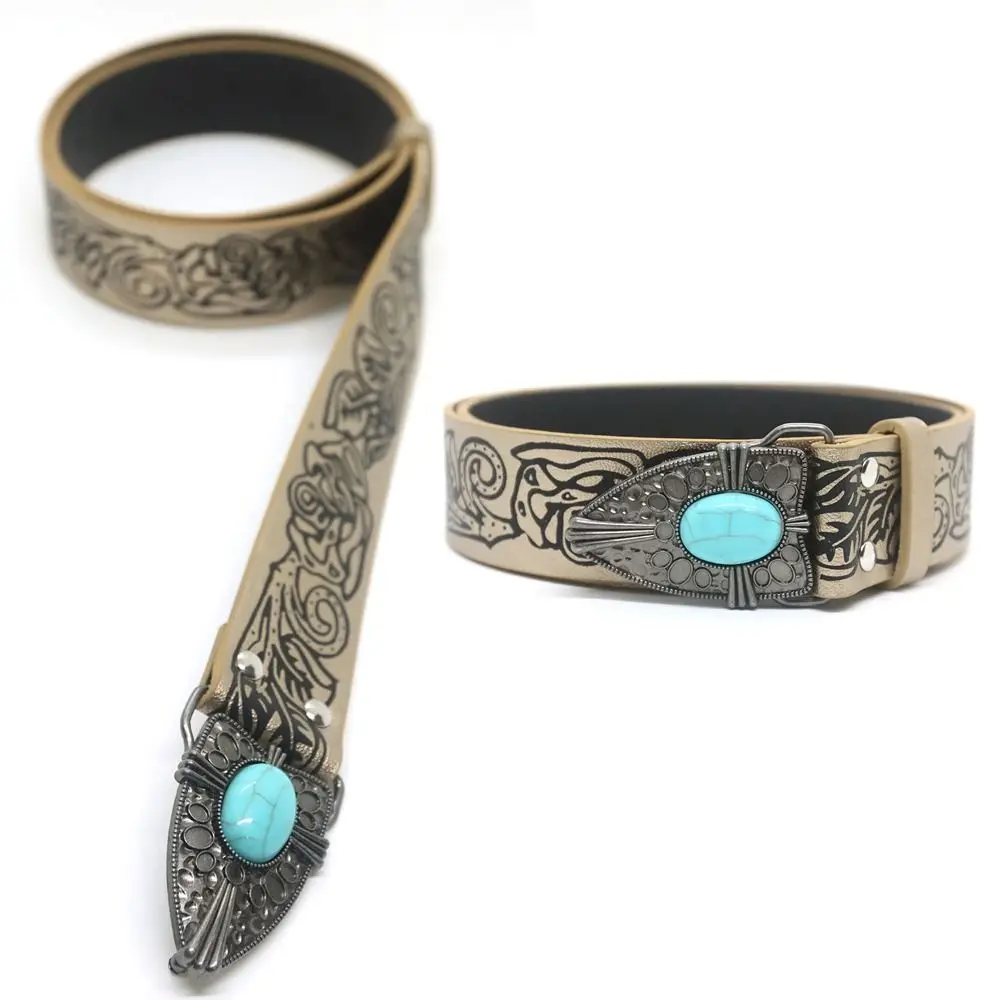 Y2K Bohemian Style Belt Trendy Harajuku Hip Hop Leather Embossed Belt Punk Rock Waistband