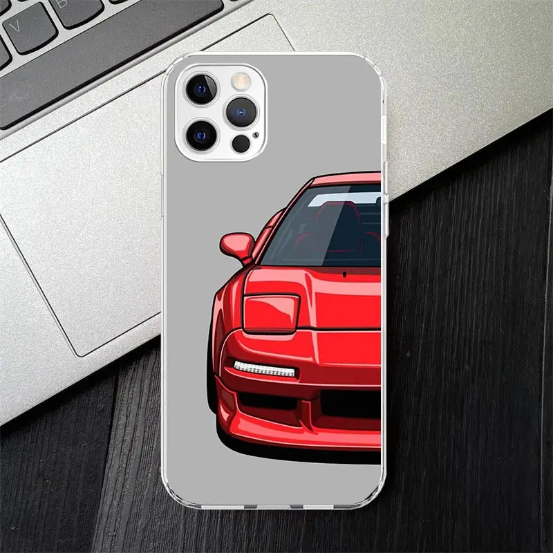 JDM Sports Cars Male Men Soft Silicone Phone Case For Apple iPhone 11 14 15 16 Pro 12 13 Mini XR X XS Max 7 Plus 8 + Fundas Cove