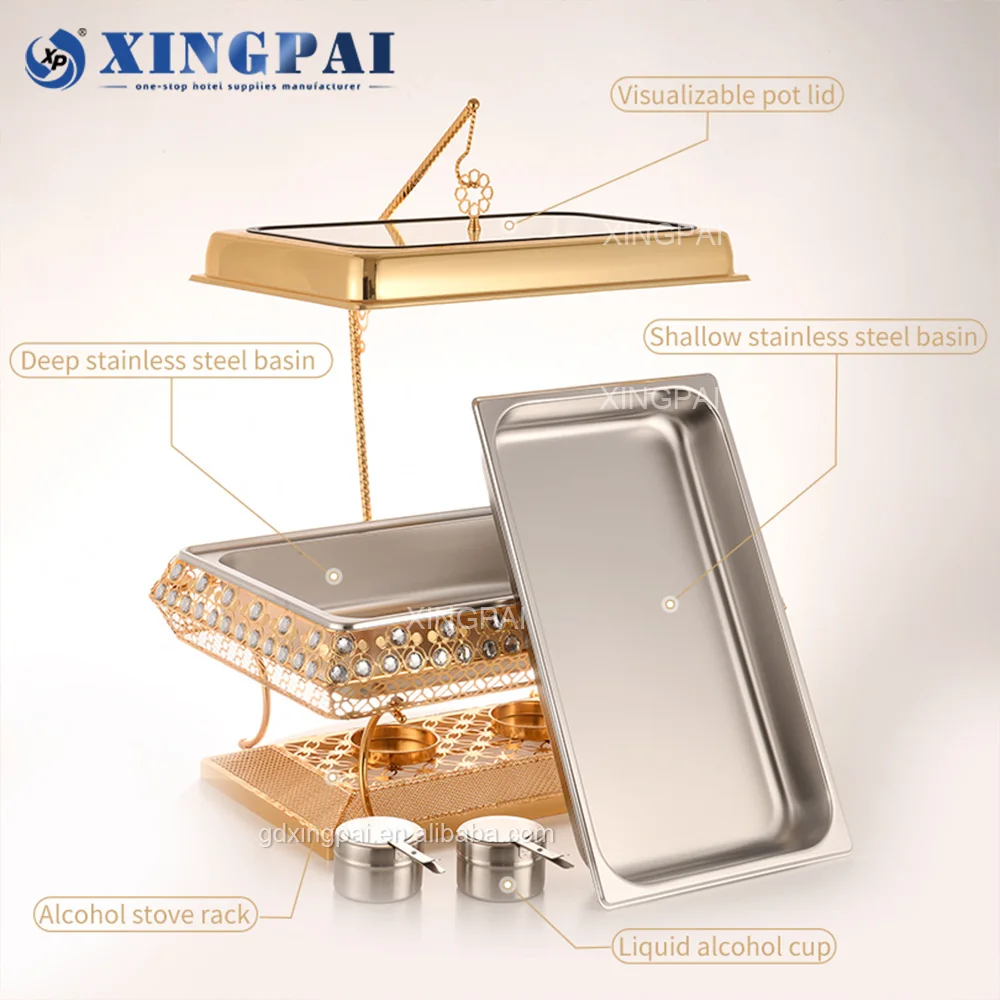 Other Hotel & Restaurant Supplies Chafing Dish Buffet Set Luxury Buffet Food Warmer Gold Chafing Dishes for Catering