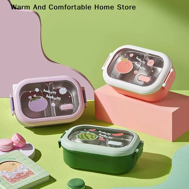 【W】Lunch Box 304 Stainless Steel Grade Food Large Capacity Split Box Bento Box Fruit Box Student Adult