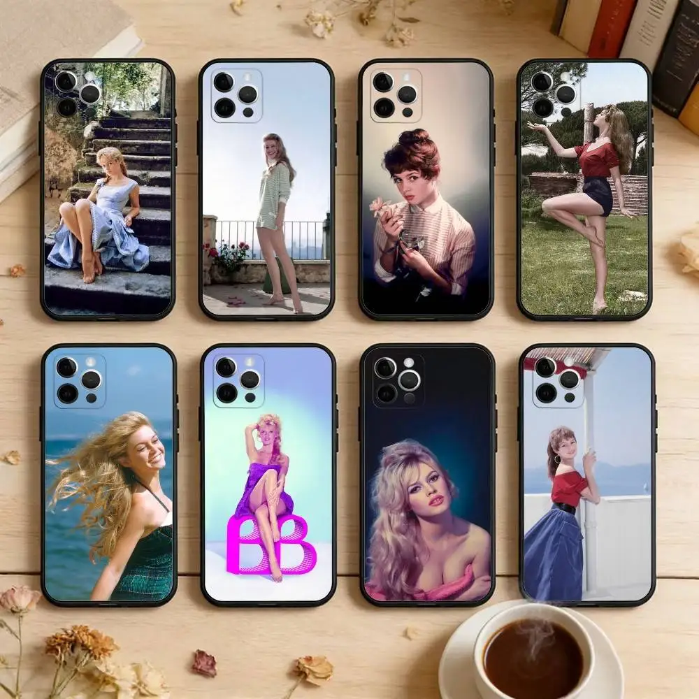 

Hot B-Brigitte B-Bardot Phone Case For iPhone 17,16,15,14,13,12,11 Plus,Pro Max,XS,Soft Silicone Black Cover