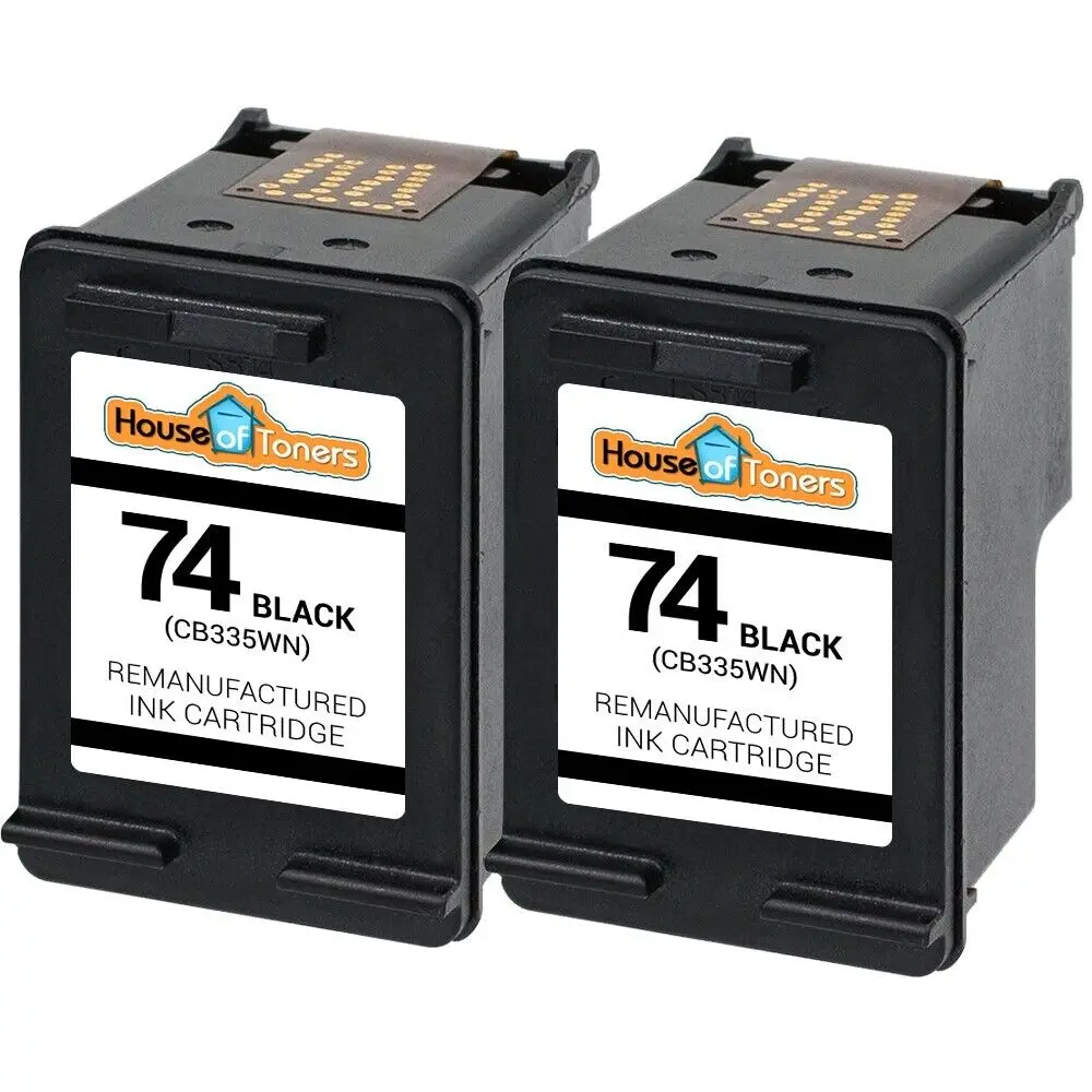 2-pk for HP74 Black Ink for Photosmart C4480 C4500 C4540 C5200 C5240 C5290 C5550