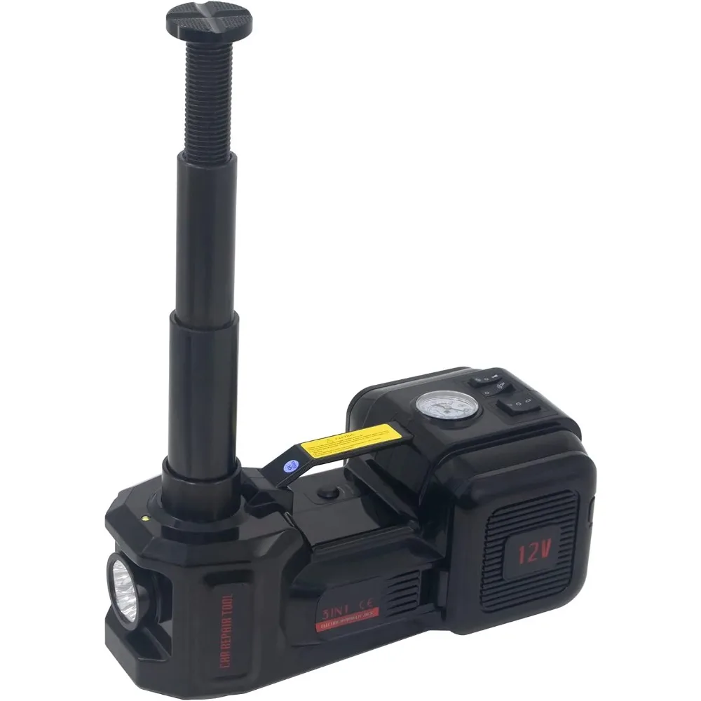 

12V Electric Car Jack with 5-Ton Capacity, Lifting Range 6.1 to 17.7 Inches, and Inflator for Cars and SUVs
