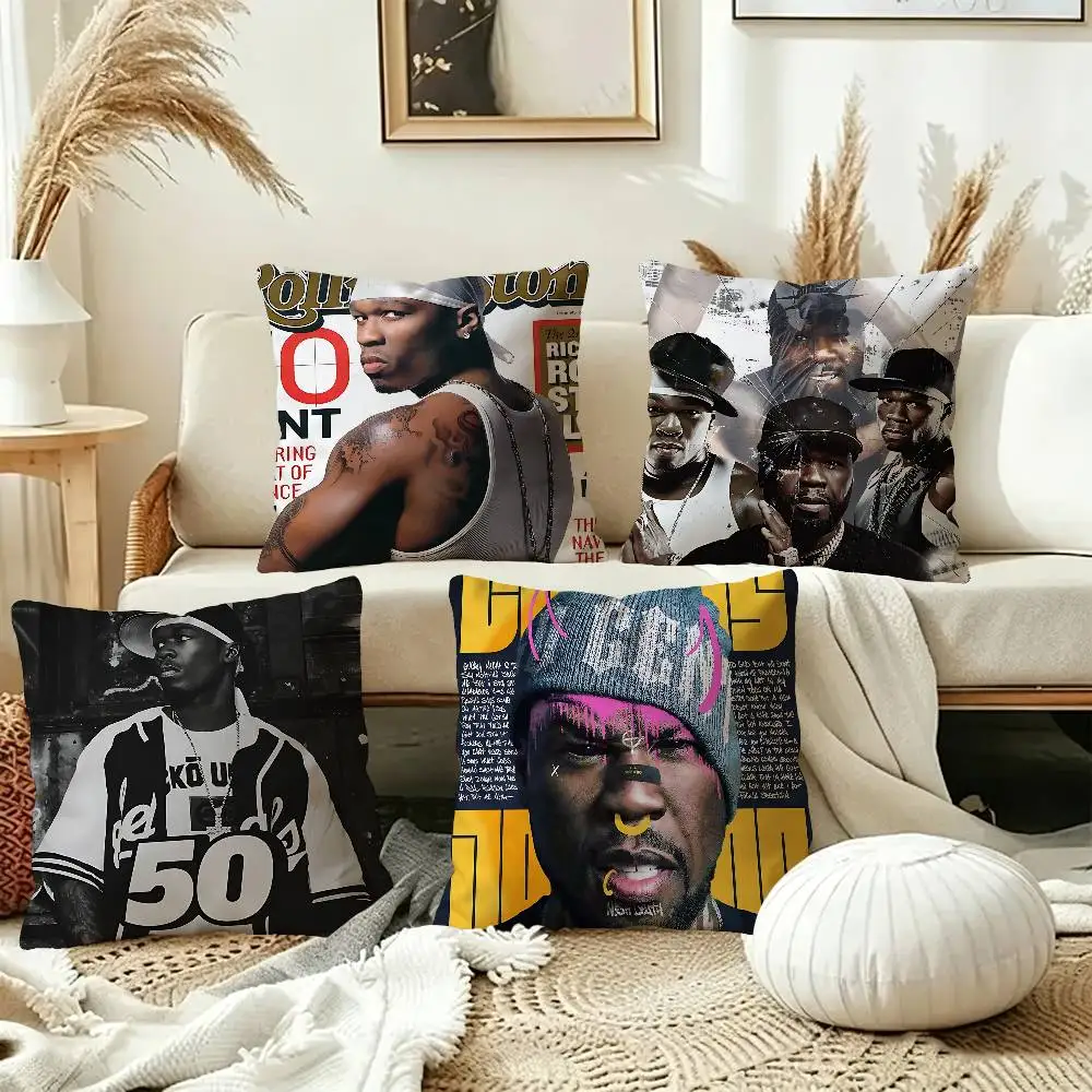 50 Cent American Hit Pop Hip Hop Cushion Cover Car Throw Pillow Case For Sofa Car Christmas Gift 40x40cm 45x45cm