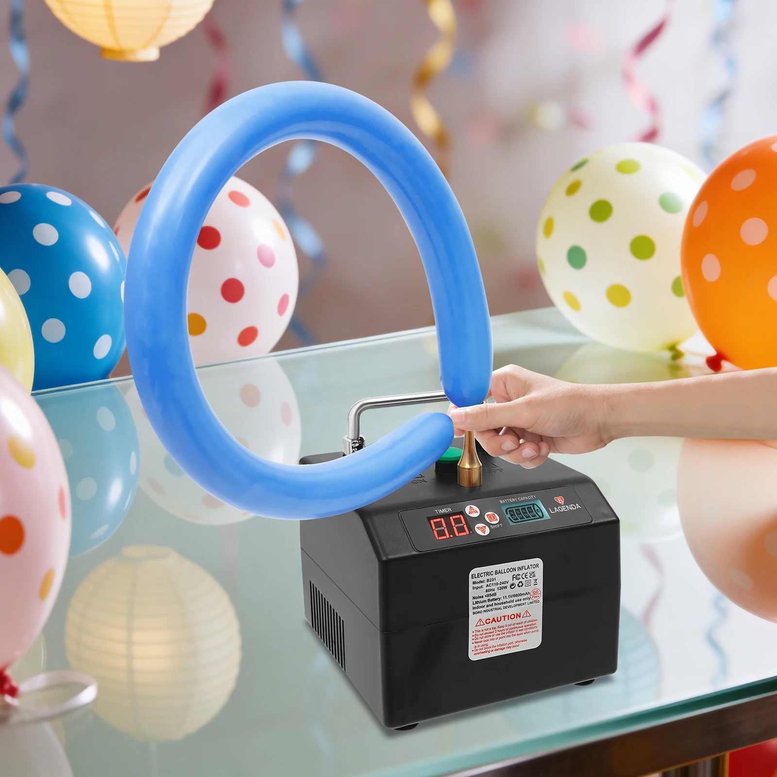 

Electric Balloon Pump, Balloon-Pump, Inflator Machine, 110V US, Dual Mode, Fast Inflation for Long Balloons, Party Decoration