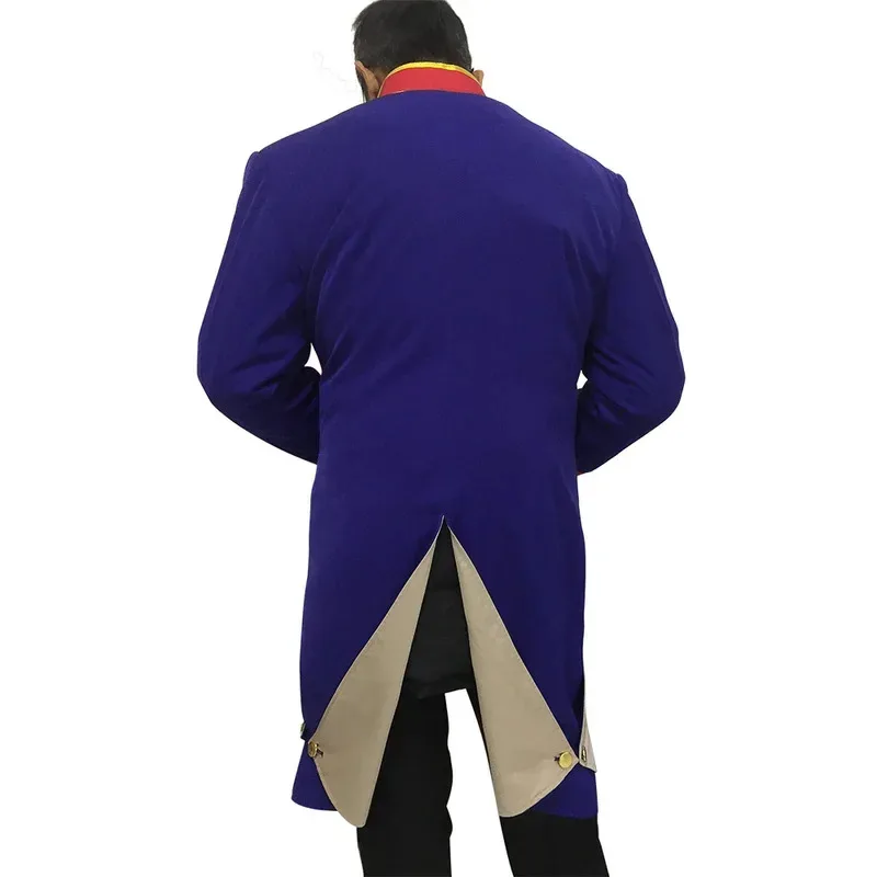 QQ 123 أزياء الأكواب الموسيقية التأثيرية Valjcan أزياء Les Misérables لعب الأدوار سترة أداء المسرح للهالوين كرنفال أزرق C #4