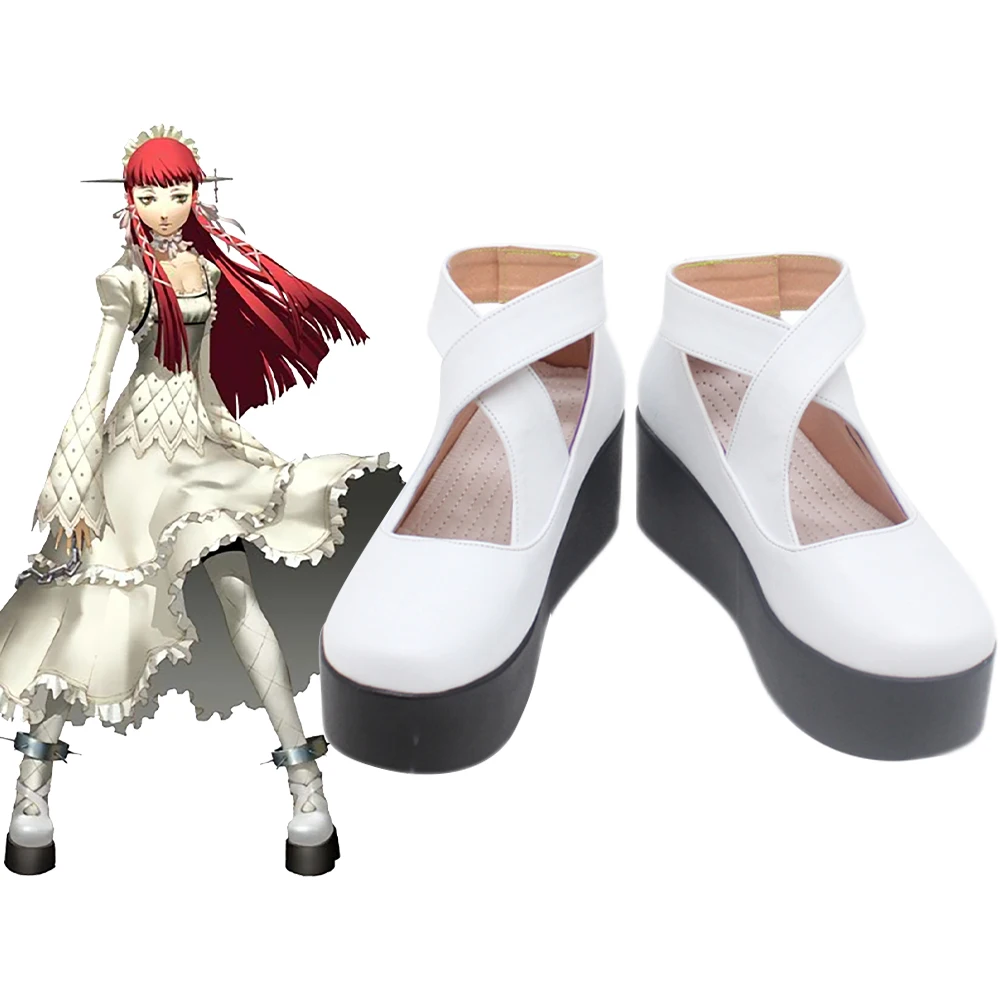 

Reload Strega Chidorita Chidori Yoshino Cosplay Shoes White Cross Strap Platform Shoes