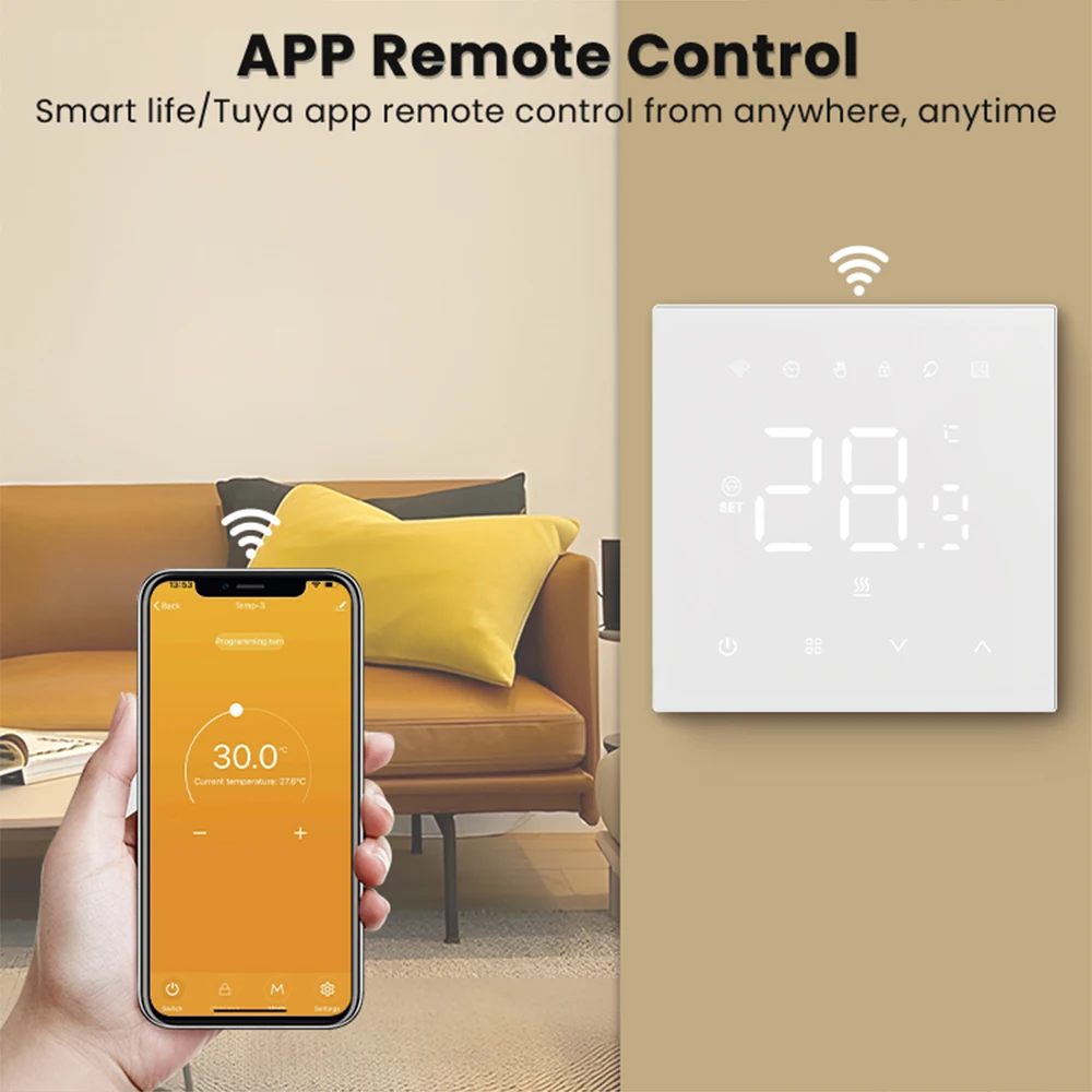 AVATTO Tuya WiFi Smart Thermostat，Matter Electric Water Floor Heating Temperature Controller For Alexa Google Apple Smartthings