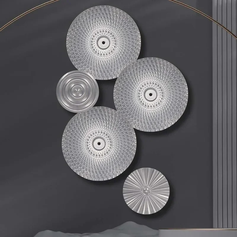1pcs Light Luxury Disc Iron Wall Hanging Room Decoration Wall Hanging Entrance Bedroom Metal Pendant