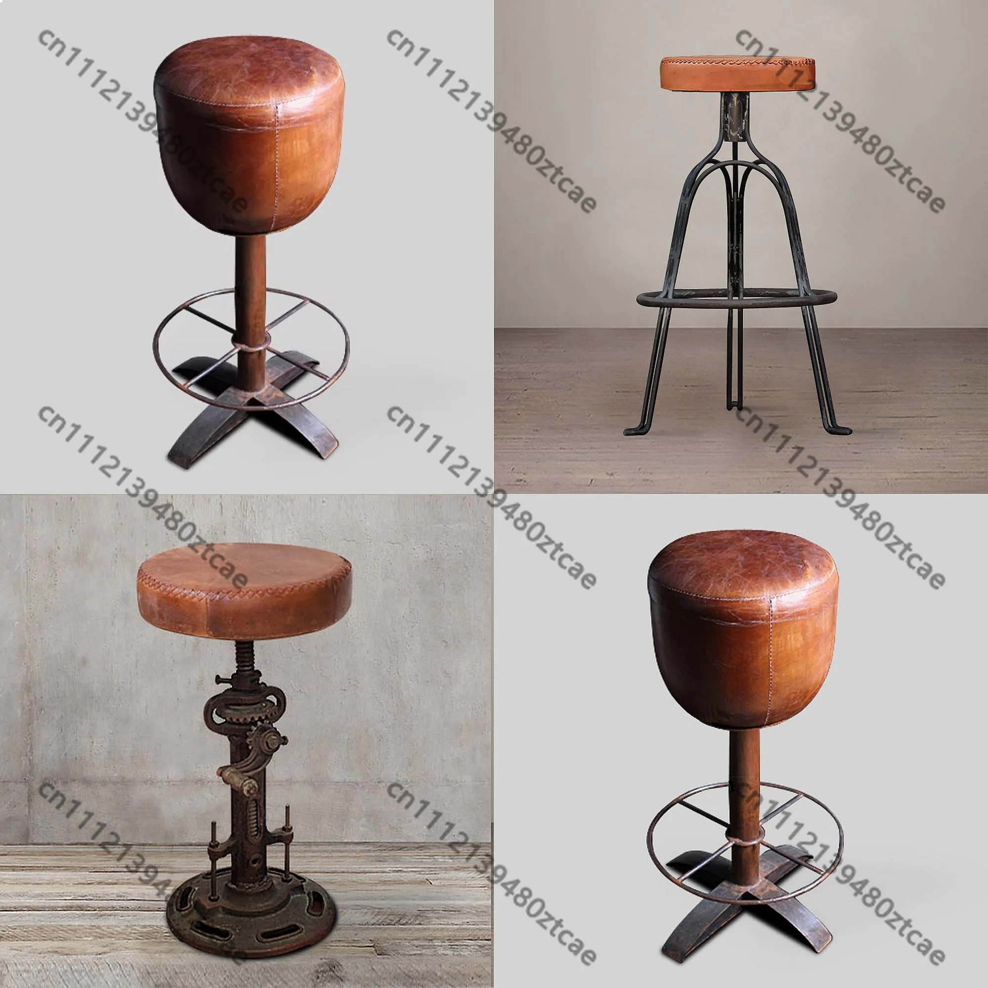Industrial Wrought Iron Bar Stool Retro Loft Kitchen Breakfast Chair