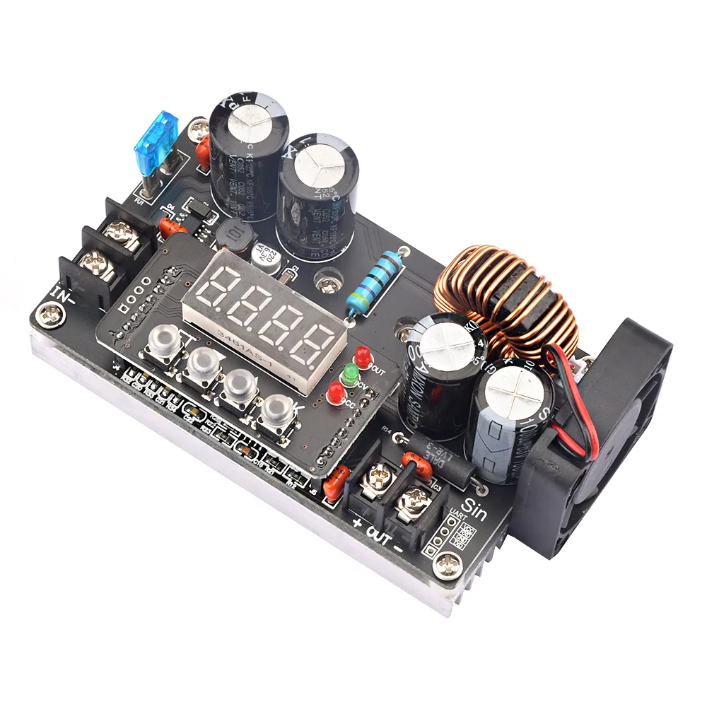 DKP6008 CNC módulo de fuente de alimentación regulada reductor de CC ajustable/voltaje constante y voltímetro de corriente constante con ventilador