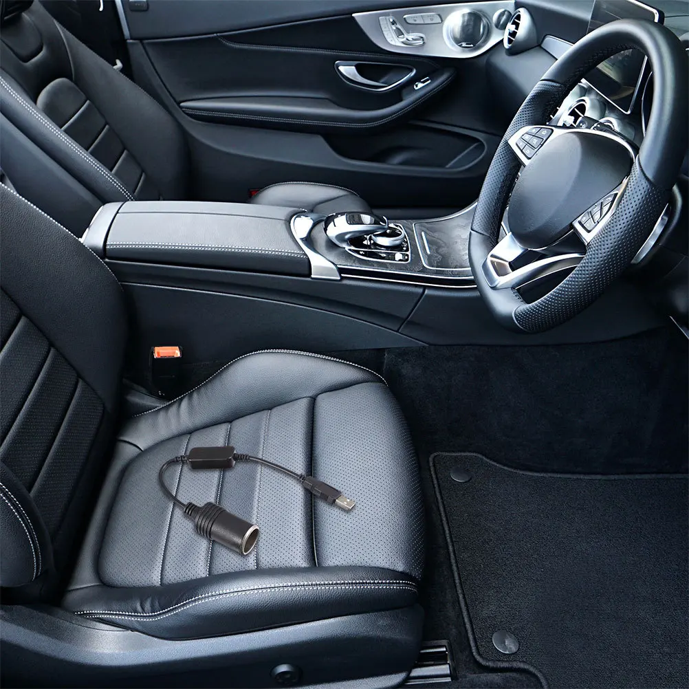 

2Pcs Car Cigarette Lighter Socket Female USB A Male 12V Power Adapter Converter for Dash Cam Car Vehicle Electronics