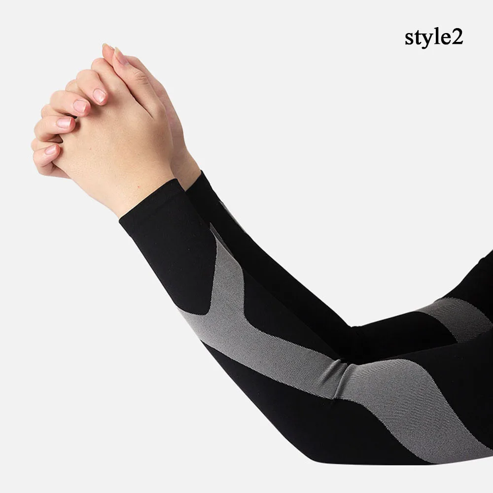 

1Pair Sport Arm Sleeves Cycling Running Fishing Climbing Arm Cover Sun UV Protection Ice Cool Sleeves 5 Finger Cuff