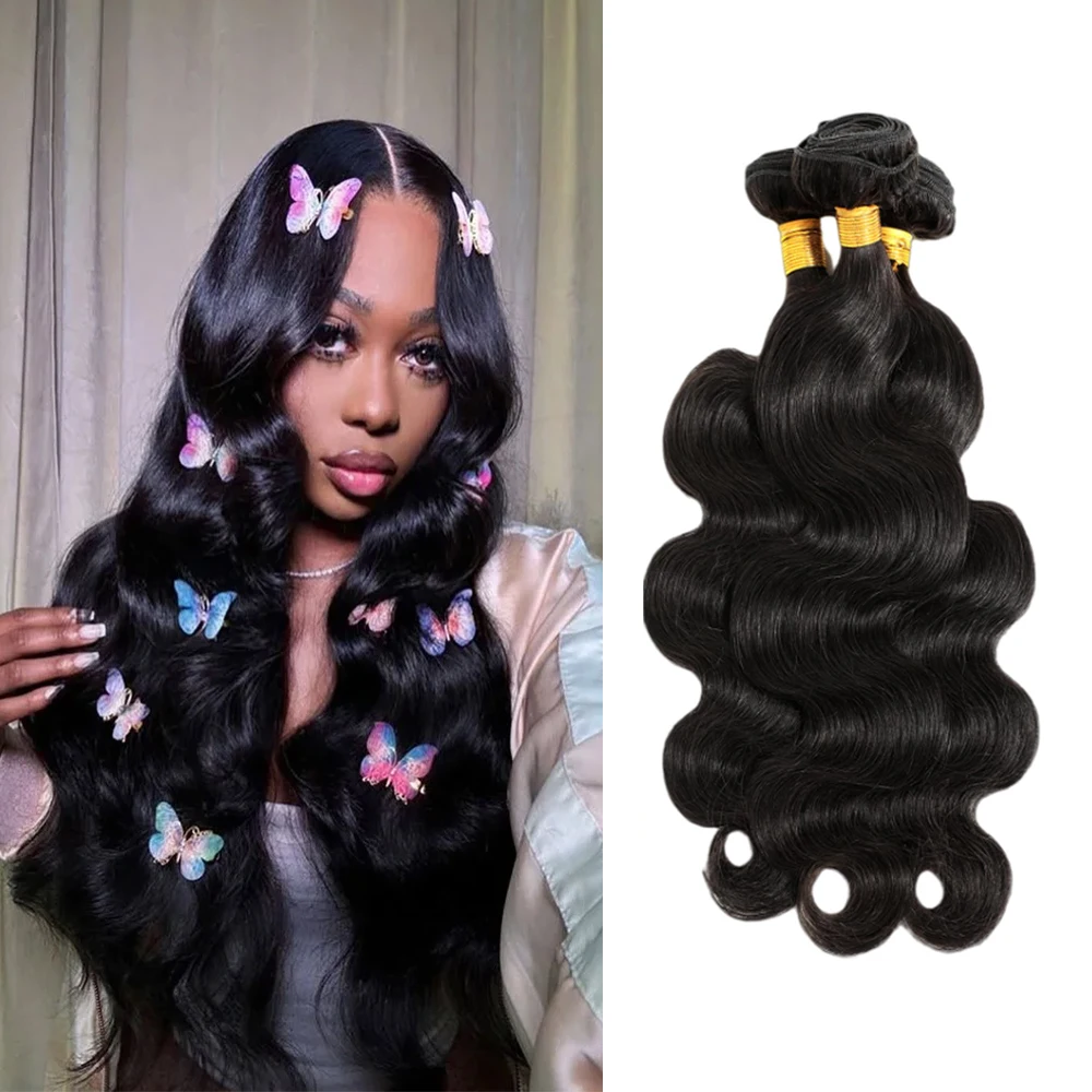 

Body Wave Human Hair Bundles Brazilian Virgin Hair Extensions Body Wave Bundles Human Hair Natural Color For Women