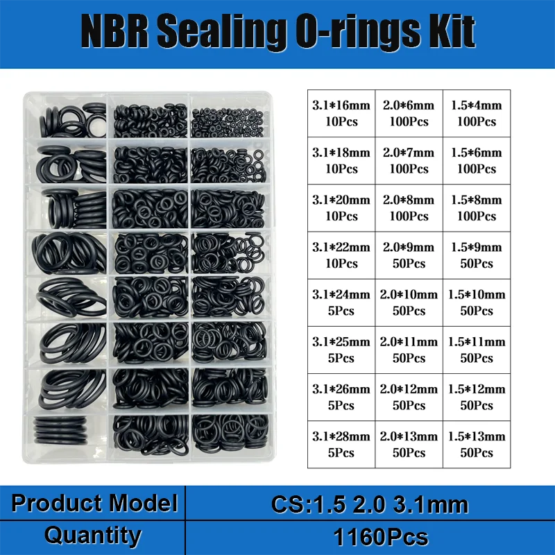 Gummi O Ring Dichtung Unterlegscheibe Sanitär Dichtung Ölbeständig Oring Automobil Sanitär Wasserhahn Wasser Reparatur Schwarz NBR Dichtung O-Ring – Detail 17