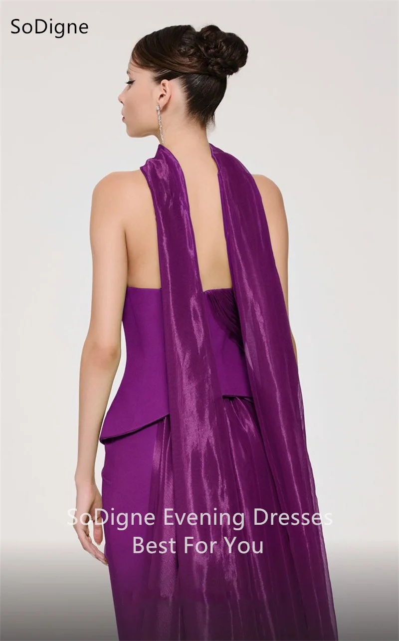 SoDigne المملكة العربية السعودية حورية البحر فساتين سهرة بدون حمالات مطوي فستان الحفلات بدون أكمام طول الأرض فساتين حفلات رسمية مخصصة