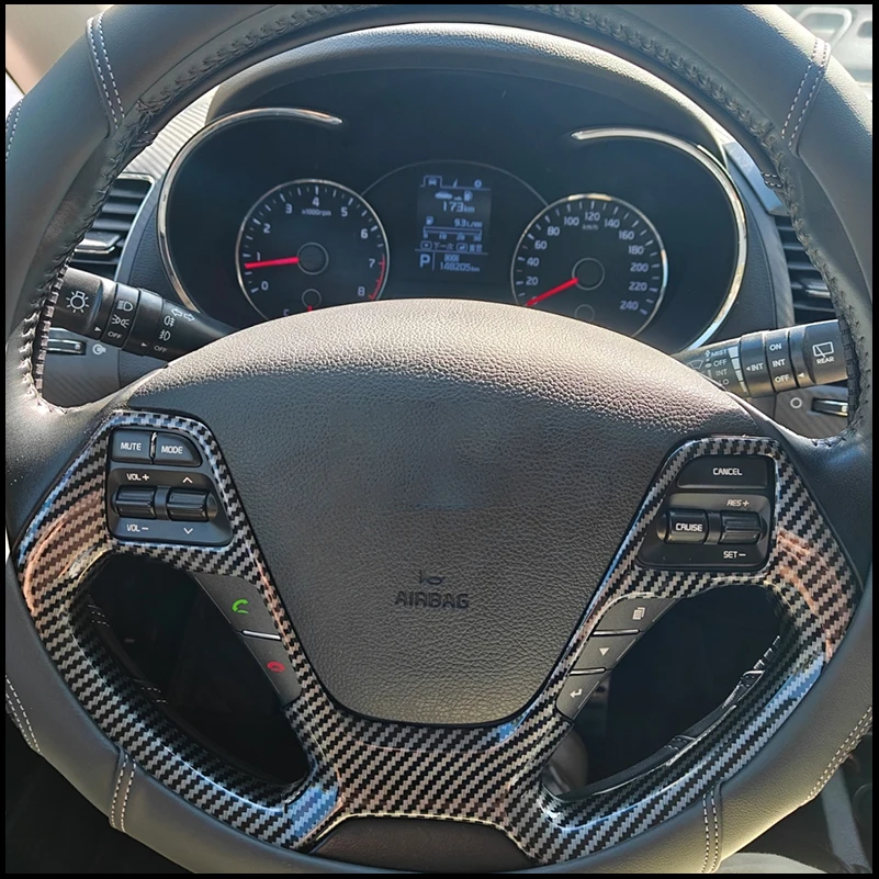 

Car Styling For KIA Ceed 2013 2014 2015 Steering Wheel Button Cover Sticker Trim Strips Decoration Auto Parts Accessories