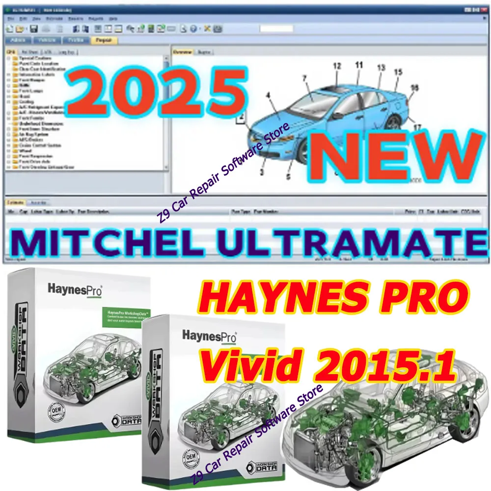 2025 NEW Mitchell Ultramate 7 Complete Advanced Estimating System + Ultra Patch & HAYNES PRO Vivid 2015.1 Automotive Workshop