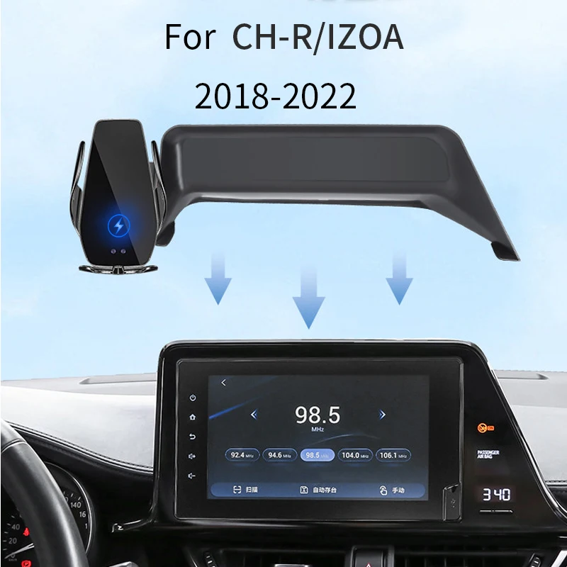 

Car Phone Holder For Toyota CH-R IZOA Coupe-High Rider 2018-2022 Screen navigation wireless charging rack accessories