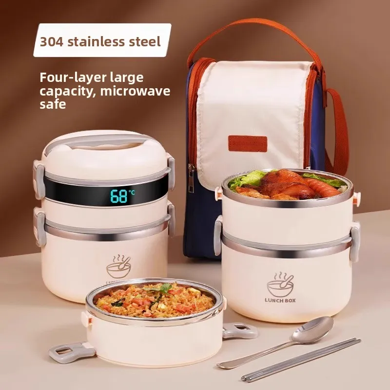 

Большой изолированный ланч-бокс из нержавеющей стали емкости с рисовым букетом, микроволновая печь Se, многослойный портативный для офисных работников