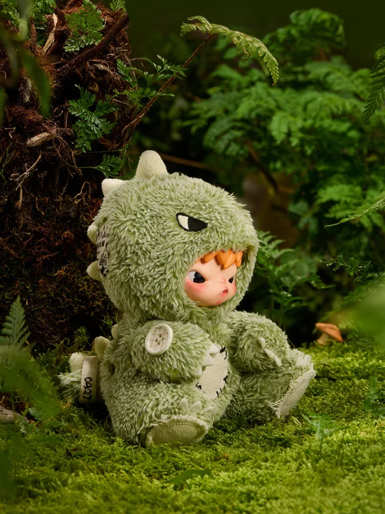 POP MART Hirono Dino Plüschpuppen-Anhänger-Serie Blindbox Mystery Box Spielzeug Kawaii Ornamente Figuren Heimdekoration Tischmodell