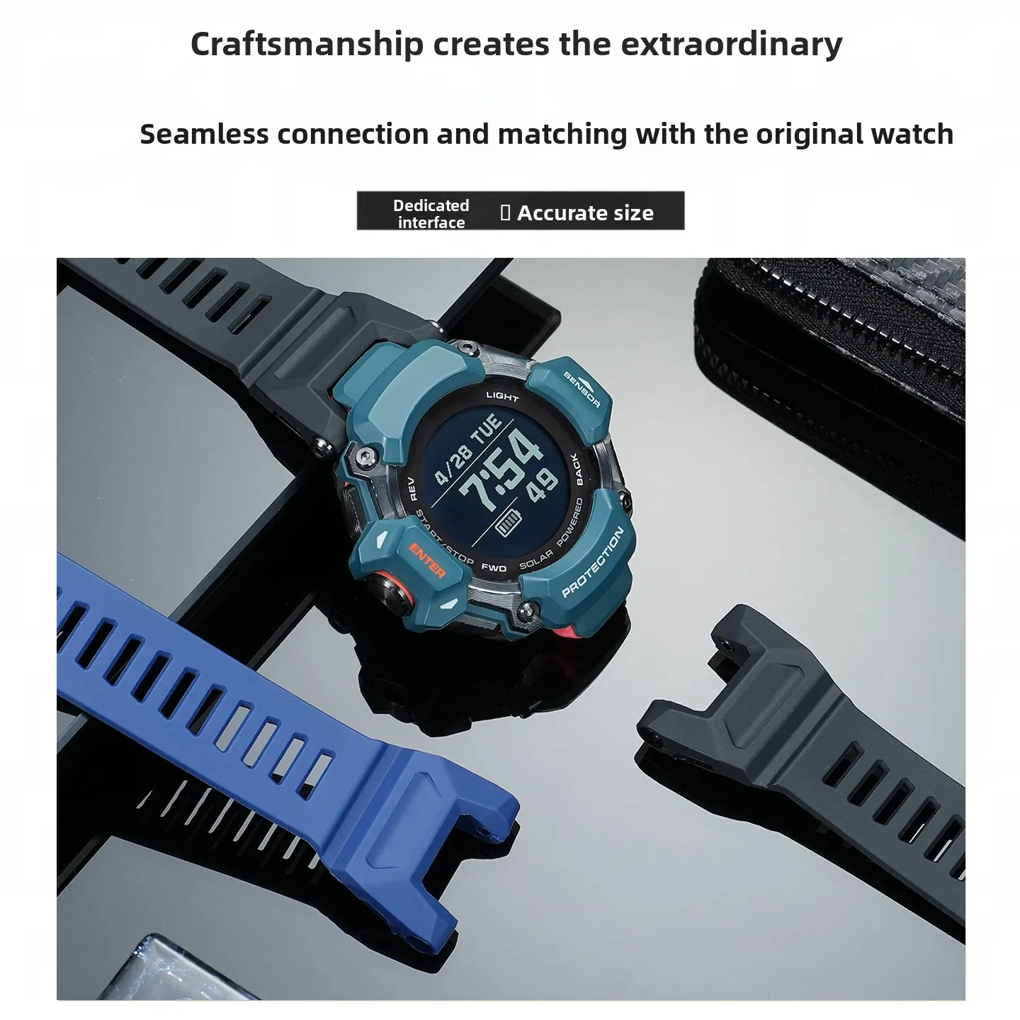 

Резиновый ремешок с выемками для Casio 3515 GBD-H2000, силиконовый ремешок для горного туризма и спорта, замена мужских наручных аксессуаров.