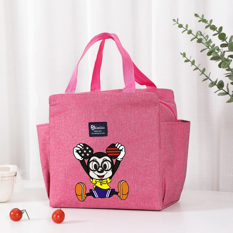Disney Mickey Minnie Mouse Insulated Lunch Bag Aluminum Foil Meal Pack Student Portable Food Storage Thermal Box Large Capacity